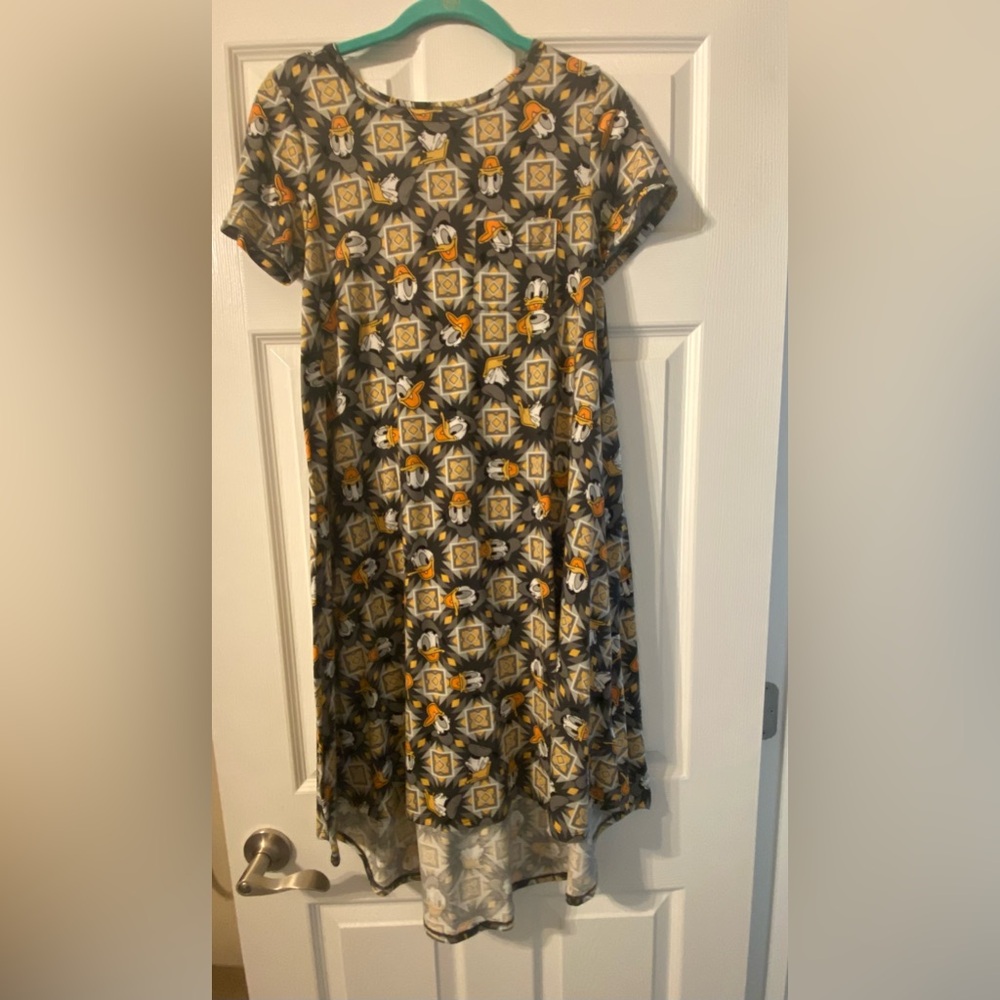 LuLaRoe Donald Duck Dress high low. Worn once